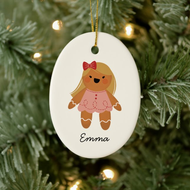 Personalized Gingerbread Girl Christmas Ornament (Baum)