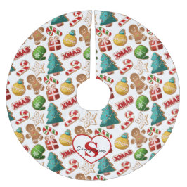 Personalized Gingerbread Man Christmas Treats Polyester Weihnachtsbaumdecke