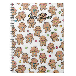 Personalized Gingerbread Men Christmas Notebook Notizblock