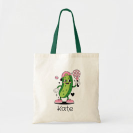 Personalized Girl Loves Pickleball Cute Coquette Tragetasche