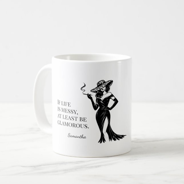 Personalized Glam Style Quote Design  Kaffeetasse (Vorderseite Links)