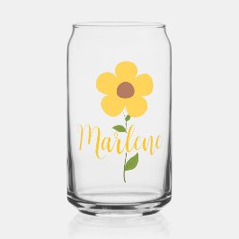 Personalized glass in the shape of a can, floral  dosenglas
