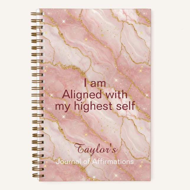 Personalized Glitter Positive Quotes Journal Notizbuch (Vorderseite)