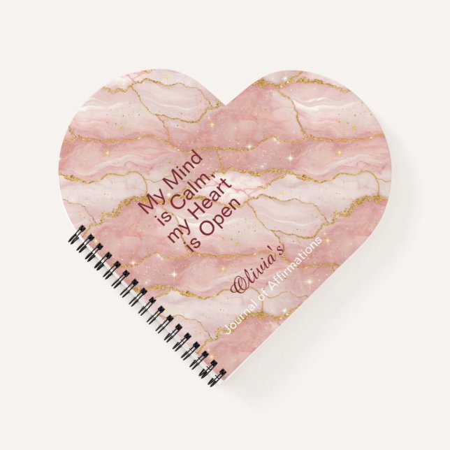 Personalized Glitter Positive Quotes Journal Notizbuch (Vorderseite)