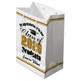 Personalized Gold Class of 2026 Graduation Mittlere Geschenktüte