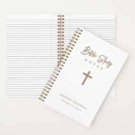 Personalized Gold Script White Bible Study Notizbuch