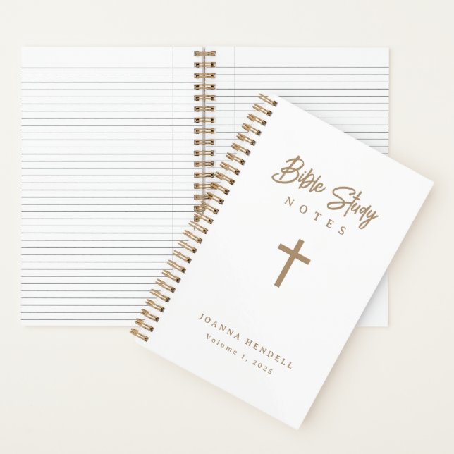Personalized Gold Script White Bible Study Notizbuch (Innen)