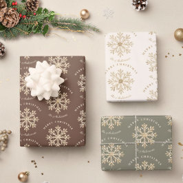 Personalized Gold Snowflake Christmas Geschenkpapier Set