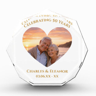 Personalized Golden 50th Anniversary Gift Photo Fotoblock