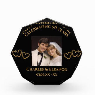 Personalized Golden 50th Anniversary Photo Gift Fotoblock