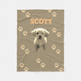 personalized golden dog blanket with custom name fleecedecke