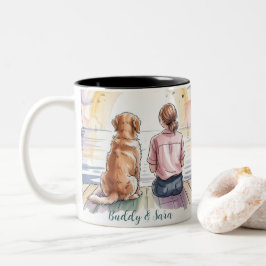 Personalized Golden Retriever Mom Mug - Custom Zweifarbige Tasse