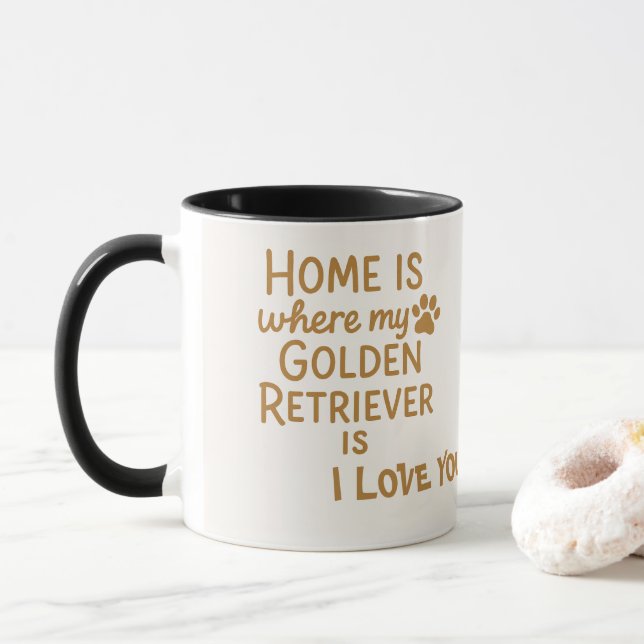 Personalized Golden Retriever Mom Mug - CustomName (Avec donut)