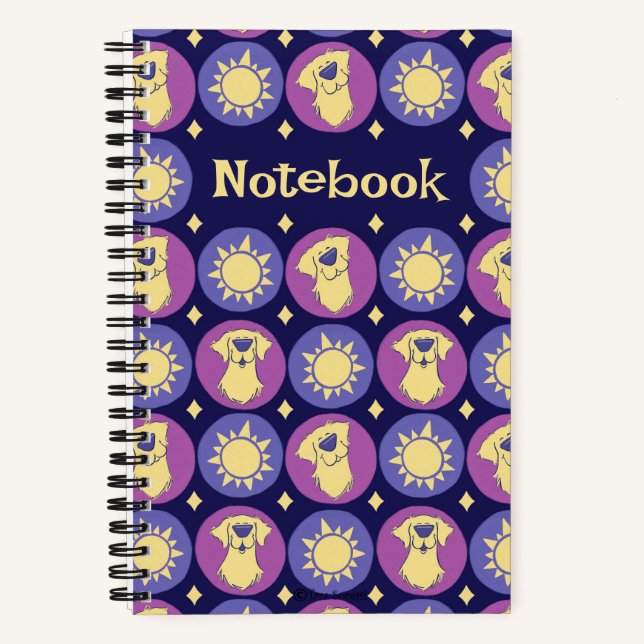 Personalized Golden Retriever Whimsical Sun Small  Notizbuch (Vorderseite)