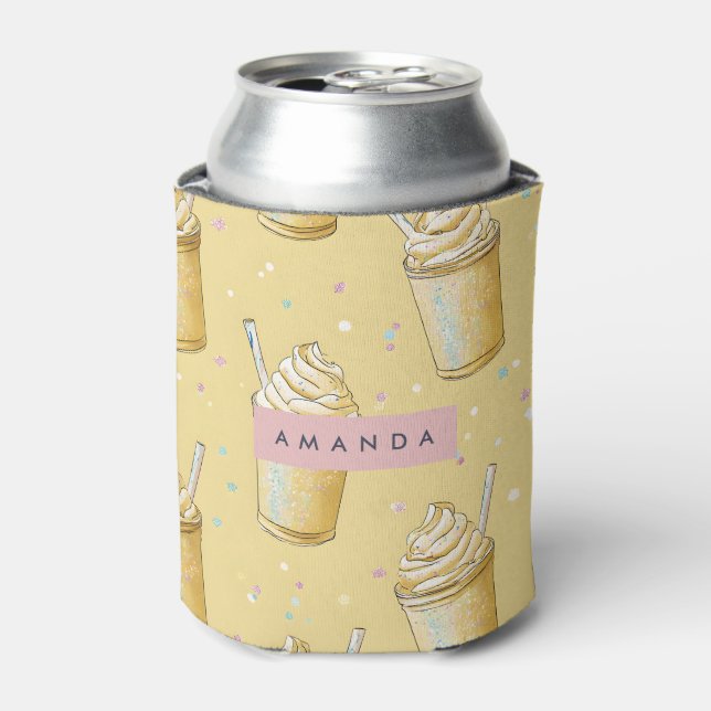 Personalized Golden Vanilla Milkshake Sparkle Dosenkühler (Kanne Vorderseite)