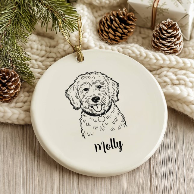 Personalized Goldendoodle Dog Christmas Keramik Ornament (Von Creator hochgeladen)