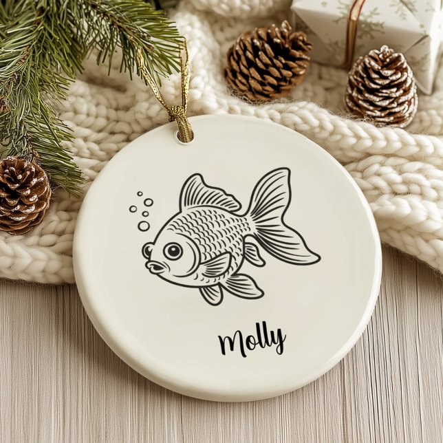 Personalized Goldfish Christmas Keramik Ornament (Von Creator hochgeladen)