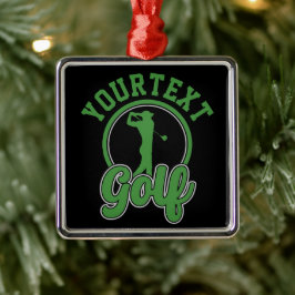 Personalized Golf ADD NAME Retro Pro Golfer Swing Ornament Aus Metall