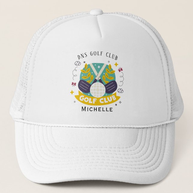 Personalized Golf Club Name Classic Trucker Hat Truckerkappe (Vorderseite)