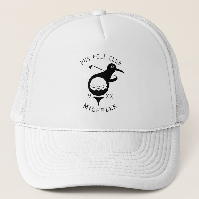 Personalized Golf Club Name Classic Trucker Hat Truckerkappe (Vorderseite)