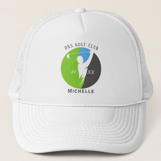 Personalized Golf Club Name Classic Trucker Hat Truckerkappe (Vorderseite)