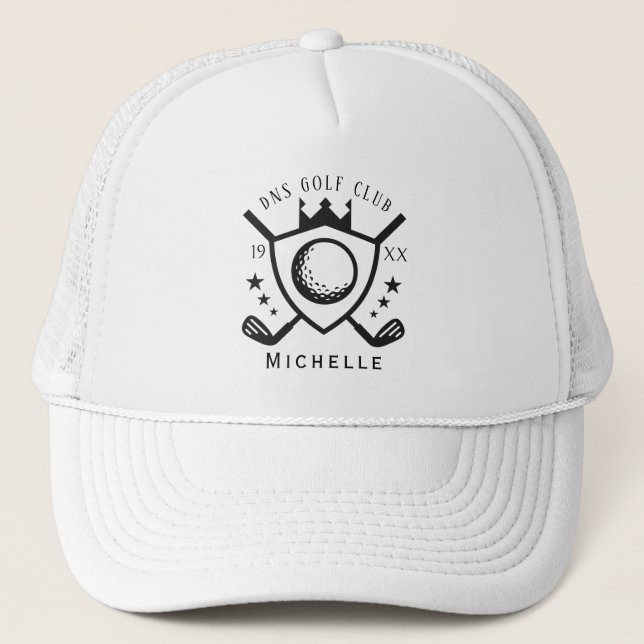 Personalized Golf Club Name Classic Trucker Hat Truckerkappe (Vorderseite)