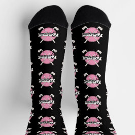Personalized Golf Clubs Pink/Black Monogram Socken