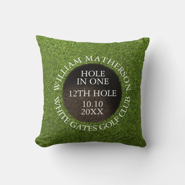 Personalized Golf Hole in One Award Kissen (Vorderseite)