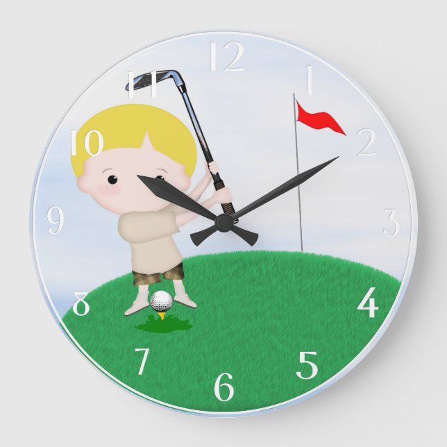 Personalized Golf Wall Clock Große Wanduhr (Vorderseite)