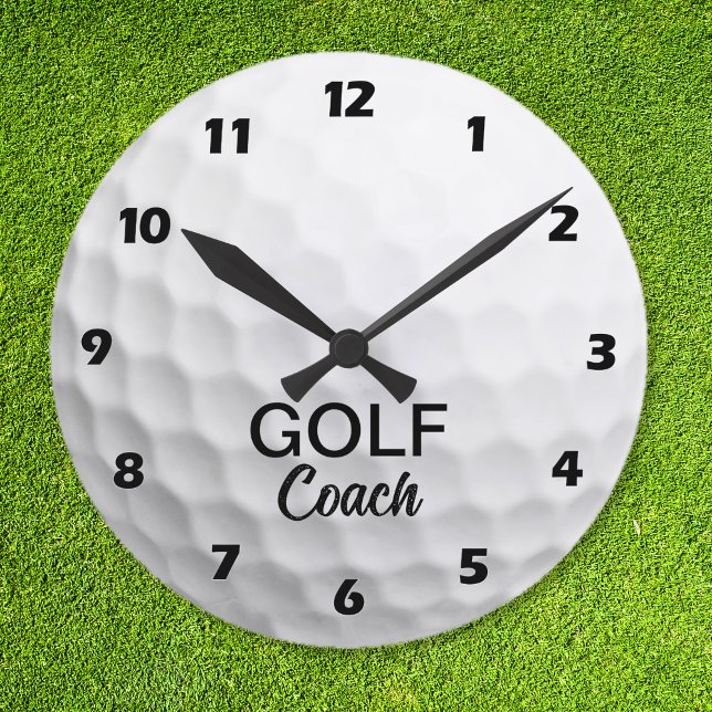 Personalized Golfing Coach Runde Wanduhr (Personalized Golfing Coach Round Clock)