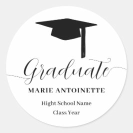 Personalized Graduate Cap and Tassel Graduation  Runder Aufkleber