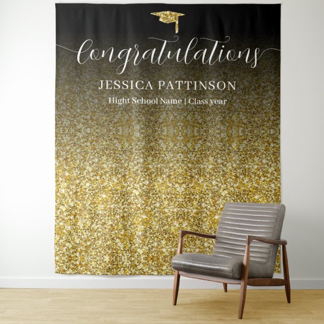 Personalized Graduate Congratulations Graduation Wandteppich (Beispiel)