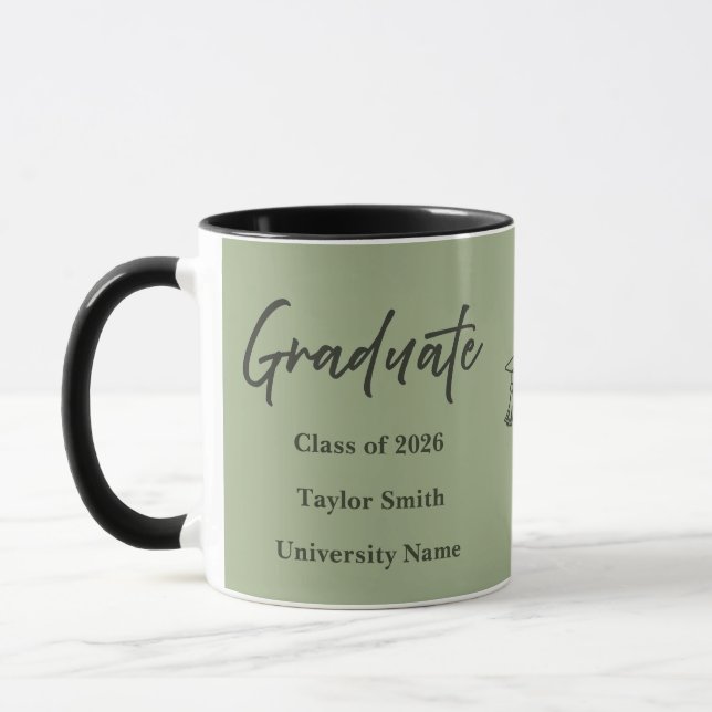 Personalized Graduate Mug – Elegant Script Style (Gauche)