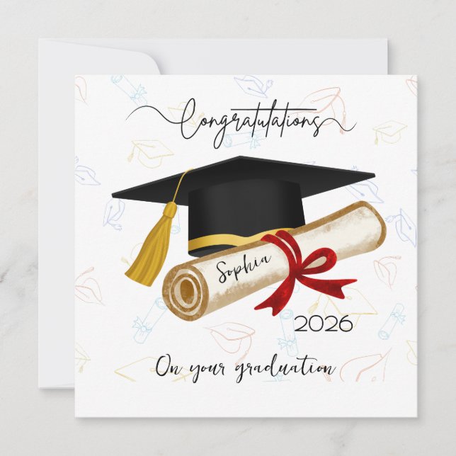 Personalized Graduation Congratulations Karte (Vorderseite)