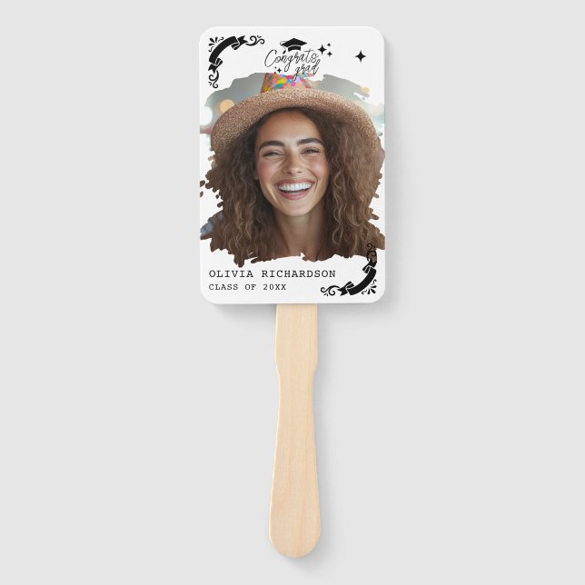 Personalized Graduation Elegant Script Stars & Cap Fächer (Vorderseite)