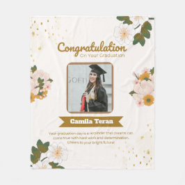 personalized graduation fleece blanket