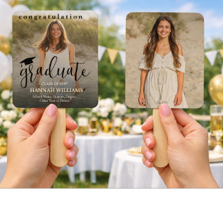 Personalized Graduation Hand Fan - Custom Photo Fächer