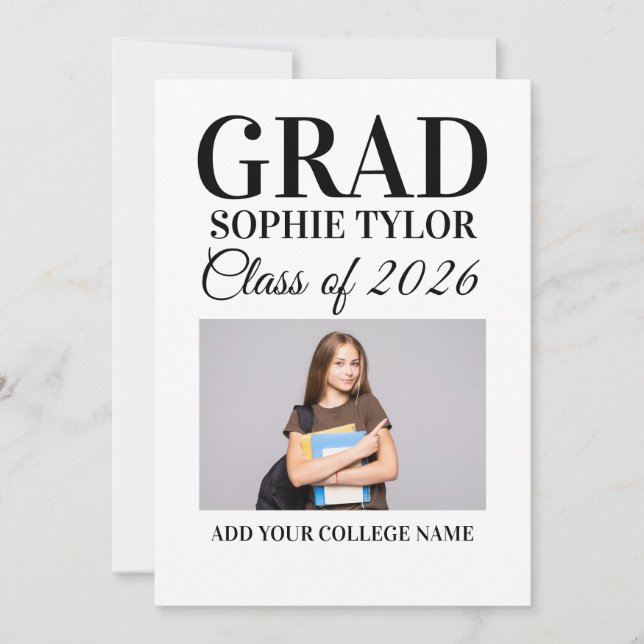 Personalized Graduation Party Photo Invitation (Devant)