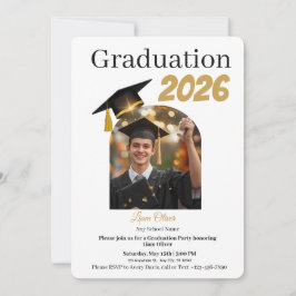 Personalized Graduation Party Photo Invitation Feiertagskarte