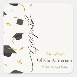 Personalized Graduation Party Quadratischer Aufkleber