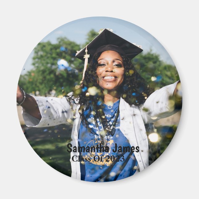Personalized Graduation Photo and Name Magnet (Vorne)