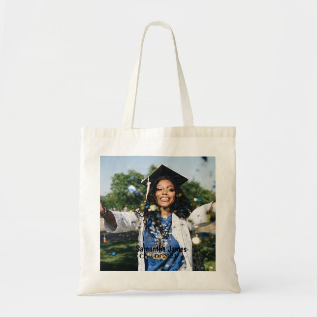 Personalized Graduation Photo and Name Tragetasche (Vorne)