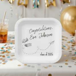 Personalized Graduation Square Paper Plates Pappteller