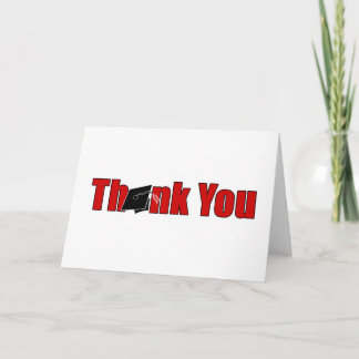 Personalized Graduation Thank You Card Red & Black Dankeskarte