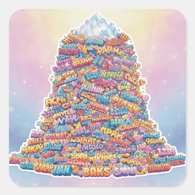 Personalized Graffiti Name Avalanche Quadratischer Aufkleber (Vorderseite)