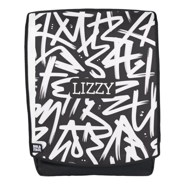 Personalized Graffiti Name Pattern — Custom Urban Rucksack (Vorderseite)