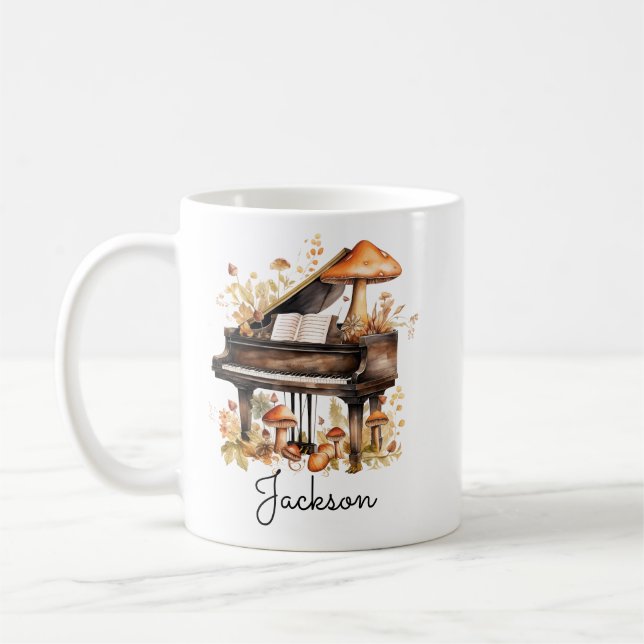 Personalized Grand Piano Mug – Custom Name  Kaffeetasse (Links)
