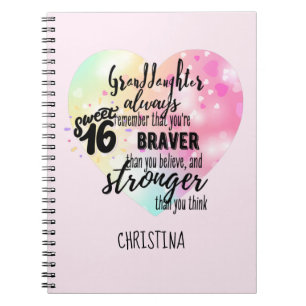 Personalized GRANDAUGHTER Gifts   Cute Quotes Fun  Notizblock
