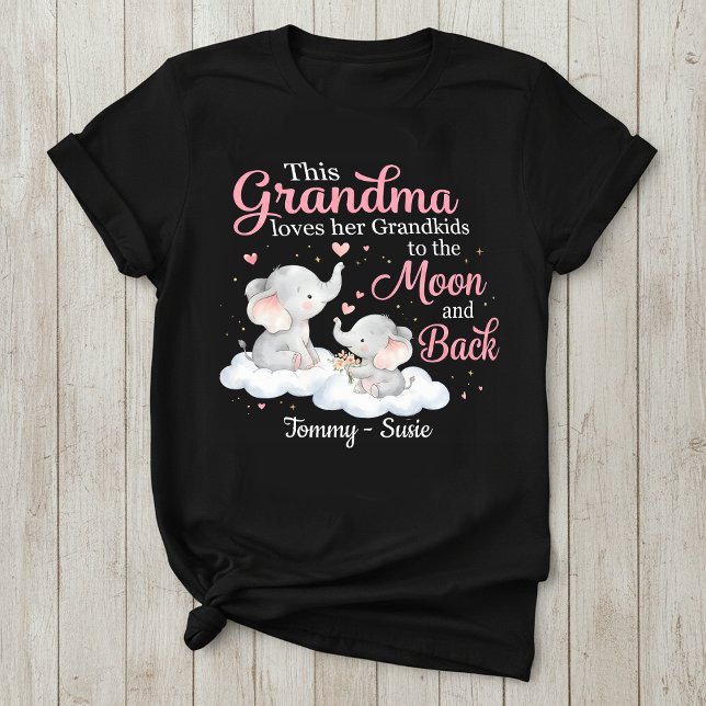 Personalized Grandma Elephant T-Shirt (Créateur téléchargé)