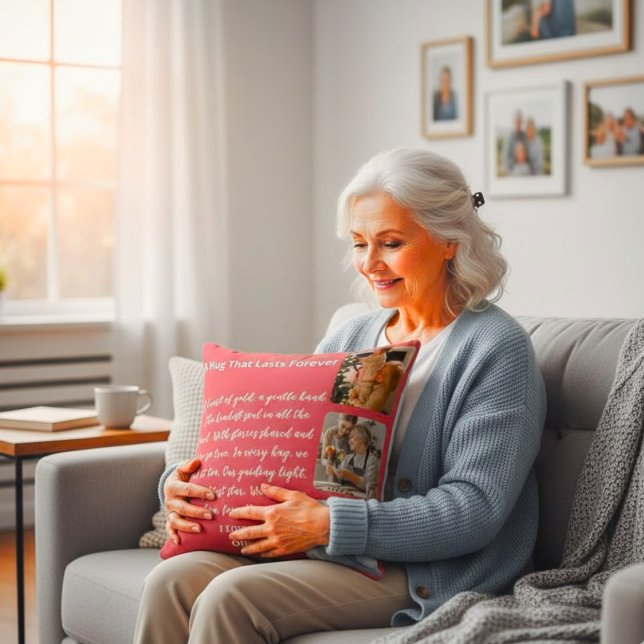 Personalized Grandma Gift - Hug That Lasts Forever Kissen (Von Creator hochgeladen)